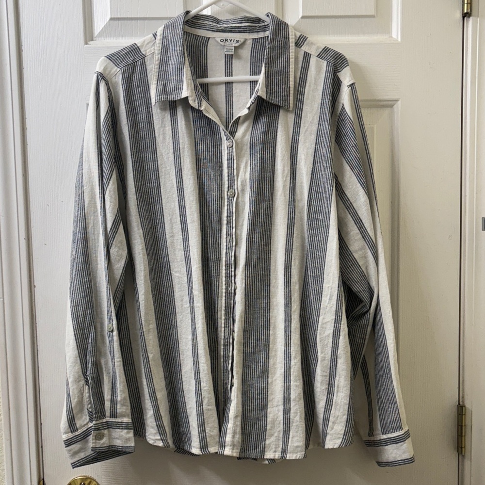 Orvis Women’s Black and White Long Sleeve Shirt (XXL) NWOT
